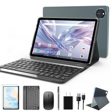 Load image into Gallery viewer, 10.1 Inch Android Tablet, 14GB + 128GB, 4G Cellular with Keyboard Kit, Gray_1