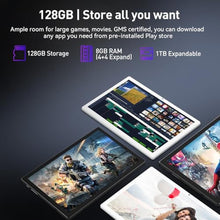 Load image into Gallery viewer, 10.1 Inch Android Tablet, 8GB + 128GB, 2 in 1 Silver with Keyboard Kit_1423