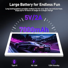 Load image into Gallery viewer, 10.1 Inch Android Tablet, 8GB + 128GB, 2 in 1 Silver with Keyboard Kit_1425