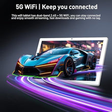 Load image into Gallery viewer, 10.1 Inch Android Tablet, 8GB + 128GB, 2 in 1 Silver with Keyboard Kit_1426