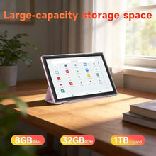 Load image into Gallery viewer, 10 Inch Android 15 Tablet, 8GB RAM 32GB Storage Tablets, 10.1" HD IPS Display, 5G WiFi-6, Tablets with 6000mAh Battery, Dual Camera for Video Call, Android Tablet with Case & Stylus Pen for Work/Study, Pink_893