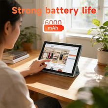 Load image into Gallery viewer, 10 Inch Android 15 Tablet, 8GB RAM 32GB Storage Tablets, 10.1" HD IPS Display, 5G WiFi-6, Tablets with 6000mAh Battery, Dual Camera for Video Call, Android Tablet with Case & Stylus Pen for Work/Study, Blue_241