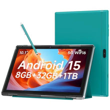 Load image into Gallery viewer, 10 Inch Android 15 Tablet, 8GB RAM 32GB Storage Tablets, 10.1" HD IPS Display, 5G WiFi-6, Tablets with 6000mAh Battery, Dual Camera for Video Call, Android Tablet with Case & Stylus Pen for Work/Study, Navyblue_1