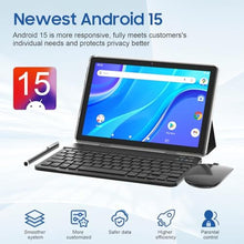 Load image into Gallery viewer, 10 Inch Tablet Android Tablets 64GB 12GB RAM 10" Android Tablet Supports 1TB Expansion Dual Camera 6000mAh Long-lasting battery WiFi-6 Tableta 2 IN 1 Tablets with Bluetooth Mouse Case Stylus Keyboard, Black_1715