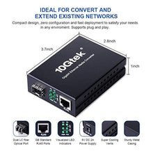 Load image into Gallery viewer, 10Gtek Gigabit Ethernet Media Converter with a 1000Base-SX Module Included, MMF Dual LC Fiber to Ethernet RJ45 Converter for 10/100/1000Base-Tx to 1000Base-SX, UL Certified, up to 550m_7843