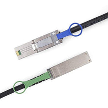 Load image into Gallery viewer, 10Gtek QSFP (SFF-8436) to SFF-8088 DDR Hybrid Mini SAS Cable, External Copper SAS Cable for NetApp DS4243 DS4246 DS2246, 100-Ohm, 2-m(6.6ft), pc_2317
