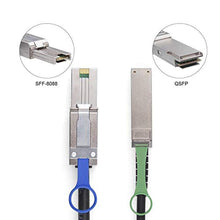 Load image into Gallery viewer, 10Gtek QSFP (SFF-8436) to SFF-8088 DDR Hybrid Mini SAS Cable, External Copper SAS Cable for NetApp DS4243 DS4246 DS2246, 100-Ohm, 2-m(6.6ft), pc_2319
