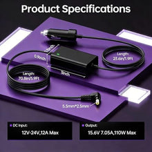 Load image into Gallery viewer, 110W Laptop Car Charger for Panasonic Toughbook FZ-55 CF-18 CF-19 CF-20, Black_629