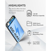 Load image into Gallery viewer, 128GB(9200Hour) Voice Recorder, 3072Kbps Voice Activated Recorder,Audio Recorder with Magnetic Function,Recording Device, Digital Voice Recorders with Playback,Ideal for Lectures, Meetings, Interviews_1399