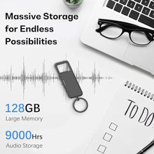 Load image into Gallery viewer, 128GB Digital Voice Recorder 9000 Hours Storage, 24-Hour Battery, Intelligent Noise Reduction, USB-C Voice Activated Audio Recorder for Meetings, Lectures, Interviews_1814