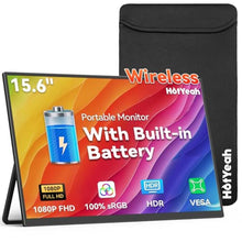 Load image into Gallery viewer, 15.6" Wireless Portable Monitor Battery-Powered, Support AirPlay Miracast, Black_1
