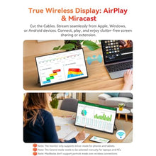 Load image into Gallery viewer, 15.6" Wireless Portable Monitor Battery-Powered, Support AirPlay Miracast, Black_88