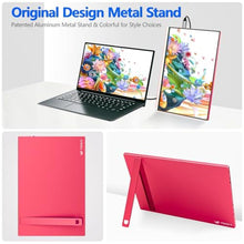 Load image into Gallery viewer, 16Inch Pink Portable Monitor for Laptop, 1920x1200P IPS 16:10 Computer External Screen, 100% sRGB Stand Support Freesync, for Girl Phone, PC Home Use, VPink_3722
