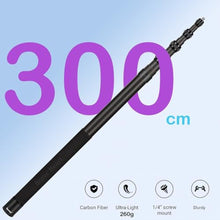 Load image into Gallery viewer, 17-118"/3.0m Carbon Fiber Invisible Selfie Stick 9.8ft Extended Super Long Pole for Insta360 X5/X4 Insta 360 X3 ONE X2, ONE R, ONE X, ONE GO 3S 3 2 Gopro Max Action Camera Accessories, Black_14