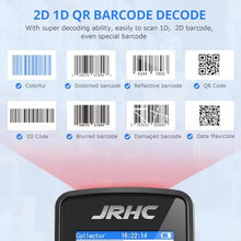 Load image into Gallery viewer, 1D 2D Barcode Scanner Wireless, JRHC Portable Inventory Scanner & PDA Data Collector PDT Inventory Device with Long Transmission Distance Wireless Bar Code Reader with 2.8" LCD Screen_3741