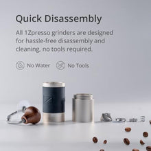 Load image into Gallery viewer, 1Zpresso J Manual Coffee Grinder Silver with Assembly Stainless Steel Conical Burr - Numercial Internal Adjustable Setting for Pour Over French Press Cold Brew._4905