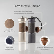 Load image into Gallery viewer, 1Zpresso K-Ultra Manual Coffee Grinder Iron Gray with Carrying Case, Assembly Consistency Grind Stainless Steel Conical Burr, Foldable Handle, Numerical External Adjustable Setting, All-Round Grinder, KUltraIronGraywithCarryingCase_4700