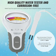 Load image into Gallery viewer, 2 in 1 Chlorine & PH Meter, Dual Scale Water Quality Tester CL2 Level Meter, Digital Electronic Pool Water Tester Handheld Ph and Chlorine Tester for Swimming Pool,Spas, Water Quality Analysis Monitor_280