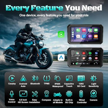 Load image into Gallery viewer, 2026 LBW 6" Portable Motorcycle CarPlay GPS(Includes 128G SD), with Wireless Android Auto, Dual 2K Dash Cam/Recorder, Navigation, HD Waterproof Touchscreen, Quick-Release Magnetic Bracket, TPMS, BT, Black_770