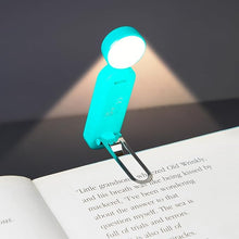 Load image into Gallery viewer, VAVOFO USB Rechargeable Book Light, Blue Light Blocking, Amber Light Clip On Bookmark Shaped Reading Light, Eye Care 6 LEDs Book Light for Bookworms Reading in Bed with 9 Lighting Modes (Blue)