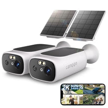 Load image into Gallery viewer, 2K Solar Security Cameras Wireless Outdoor(2 Cams), White_1
