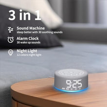 Load image into Gallery viewer, 3 in 1 Sound Machine Alarm Clock Night Light White Noise Machine with 30 Sleeping Sounds for Baby Kids Adults 32 Level Volume Auto Off Timer Memory Function Digital Clock with 30 Wake Up Sounds_6255