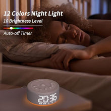 Load image into Gallery viewer, 3 in 1 Sound Machine Alarm Clock Night Light White Noise Machine with 30 Sleeping Sounds for Baby Kids Adults 32 Level Volume Auto Off Timer Memory Function Digital Clock with 30 Wake Up Sounds_6258