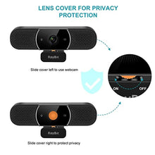 Load image into Gallery viewer, 3 in 1 Webcam - 2K HD USB C Webcam with Microphone and Speaker, Stereo Sound & Noise-Cancelling Mics, Privacy Cover, Light Correction, Autofocus Conference Web Camera for Computer/Laptop/PC/Monitor, black_4452