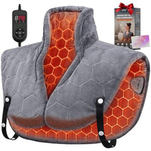 Load image into Gallery viewer, 30s Fast Heating Pad for Neck Shoulders and Back,Far Infrared Energy, 6X Deeper Pain Relief, Weight Neck heating pad, 8 Temp Settings, 240 Mins, Memory Function, Birthday Gift for Women Men(Dark Grey)_1