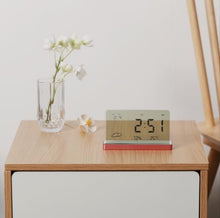 Load image into Gallery viewer, ClocTeck Alarm Clock for Bedroom, 3 Lould Alarms, Transparent LCD Display with Indoor Temperature and Humidness, Endurance Over 40 Days, Future Digital Clock for Gifts