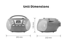 Load image into Gallery viewer, HANNLOMAX HX-332CD Portable CD Boombox, PLL FM Radio, Bluetooth, LCD Display, Aux-in, AC/DC Dual Power Source (White)