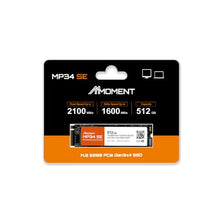 Load image into Gallery viewer, MMOMENT MP34 SE 512GB PCIe Gen3 NVMe M.2 2280 Internal Solid State Drive, Gen3.0X4 Read Speed Up to 2100MB/s for Latop and PC