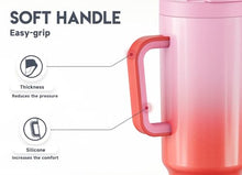 Load image into Gallery viewer, Meoky 40 oz Tumbler with Handle and Flip Straw, 100% Leakproof Tumbler with Lid and Straw, Stainless Steel Insulated Cup, Cupholder Friendly, Keeps Cold for 34 Hours (Flamingo)