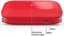 Load image into Gallery viewer, PhoneSoap Pro UV Smart Phone Sanitizer & Universal Cell Phone Charger Box | Patented & Clinically Proven 360-Degree UV-C Disinfection | Disinfects and Charges All Phones (Red)