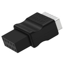 Load image into Gallery viewer, COMeap USB 2.0 to USB 3.2 Gen 1 Header Extension Adapter for Mainboard with Type E Key-A Female Front Panel Socket to 9 Pin Header Internal Conversion Adapter Black