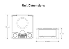 Load image into Gallery viewer, HANNLOMAX HX-300CD Top Loading CD Player, PLL FM Radio, Digital Clock, 1.2" White LED Display, Dual Alarms, Dual USB Ports for 2.1A and 1A Charging, AC/DC Adaptor Included (White_Blue)