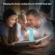 Load image into Gallery viewer, VAVOFO USB Rechargeable Book Light, Blue Light Blocking, Amber Light Clip On Bookmark Shaped Reading Light, Eye Care 6 LEDs Book Light for Bookworms Reading in Bed with 9 Lighting Modes (Powder Green)
