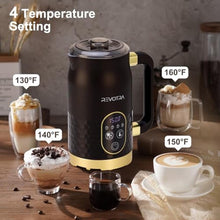Load image into Gallery viewer, 4 In 1 Digital Milk Frother and Real-Time Temperature Control, BLACKANDGOLD_702