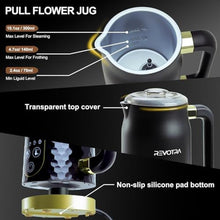Load image into Gallery viewer, 4 In 1 Digital Milk Frother and Real-Time Temperature Control, BLACKANDGOLD_704