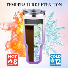 Load image into Gallery viewer, 40 oz Tumbler with Lids and Straws Double Wall Vacuum Insulated Tumbler Cup,Stainless Steel Leak-proof Thermal Tumbler Powder Coated Travel Coffee Mug for Cold and Hot Drinks,Gardient Purple, GardientPurple_5119