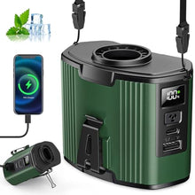 Load image into Gallery viewer, (40Hours Cooling) Portable Waist Fan Rechargeable,17000Rpm High Speed,10 Speeds Personal Wearable Body Fans & Lanyard,3-In-1 Portable Neck Fans, Clip On Belt Fan for Camping,Outdoor,Jobsite,Travel, Green_1