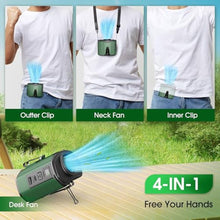 Load image into Gallery viewer, (40Hours Cooling) Portable Waist Fan Rechargeable,17000Rpm High Speed,10 Speeds Personal Wearable Body Fans & Lanyard,3-In-1 Portable Neck Fans, Clip On Belt Fan for Camping,Outdoor,Jobsite,Travel, Green_1576