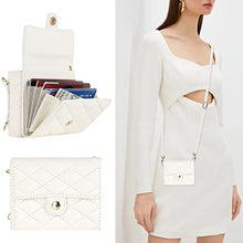 Load image into Gallery viewer, XIMAND for Samsung Galaxy Z Flip 7 Accordion Crossbody Wallet Case, 4 Card Slots, RFID Blocking, and Adjustable Strap - Stylish and Versatile Accessory.(White)