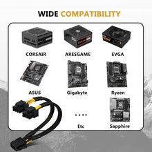 Load image into Gallery viewer, COMeap CPU 8 Pin Splitter, Female to Male Power Supply EPS Converter Adapter Extension Sleeved Cable for Motherboard 9.5-inch(24cm)