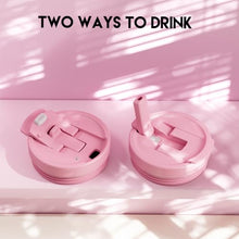 Load image into Gallery viewer, Meoky 32 oz Tumbler with Handle and Flip Straw, 100% Leakproof Tumbler with Lid and Straw, Stainless Steel Insulated Cup, Cupholder Friendly, Keeps Cold for 24 Hours (Flamingo)