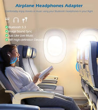 Load image into Gallery viewer, Bluetooth Adapter for Airplane Headphones, KAIY Bluetooth Transmitter Receiver, Wireless Audio Transmitter for TV/PC, AUX Car Adapter for Handsfree Call Music, Music Audio Receiver for Home Stereo