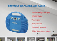 Load image into Gallery viewer, HANNLOMAX HX-327CD Portable CD Player with AM/FM Radio, Aux-in, AC/DC Dual Power Source. (Blue)