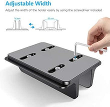 Load image into Gallery viewer, OMOTON Vertical Laptop Desktop Stand Holder with Adjustable Dock Size, Aluminum , Fits All MacBook, Surface, Chromebook and Gaming Laptops (Up to 17.3 inches), Black