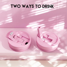 Load image into Gallery viewer, Meoky 32 oz Tumbler with Handle and Flip Straw, 100% Leakproof Tumbler with Lid and Straw, Stainless Steel Insulated Cup, Cupholder Friendly, Keeps Cold for 24 Hours (Leopard)