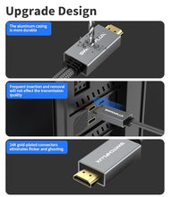 Load image into Gallery viewer, SWITCHFLUX HDMI to Displayport Adapter, 4K@60Hz Active HDMI Male to DP Female Converter Adapter High Speed HDCP 2.2 Cable for PC,NVIDIA,AMD,NS,PS4/5,Xbox One/Series X (8.66 in)